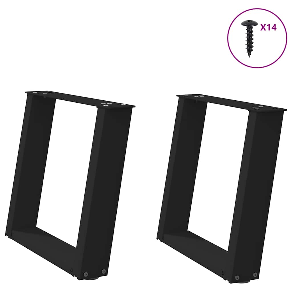 U-Form Couchtischbeine Schwarz 50cm (2er-Set)