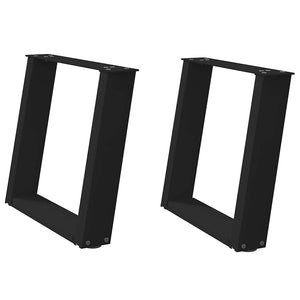 U-Form Couchtischbeine Schwarz 50cm (2er-Set)