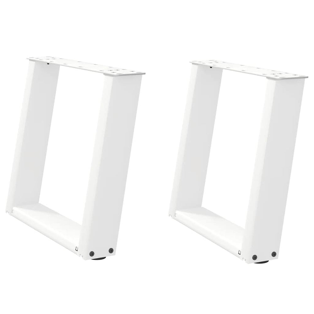 Couchtischbeine U-Form Weiß, 2er Set