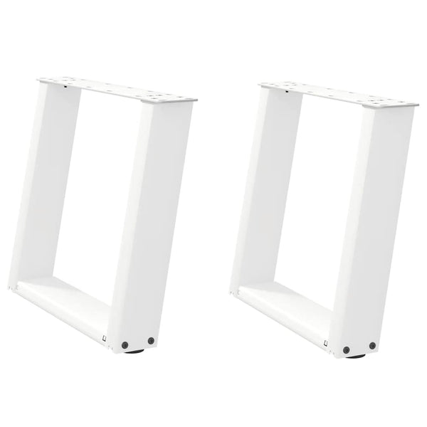 Couchtischbeine U-Form Weiß, 2er Set