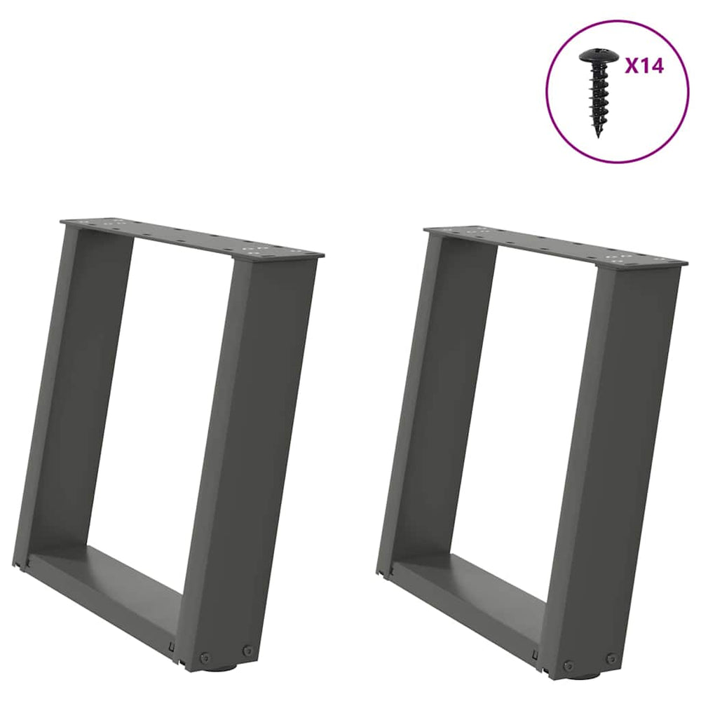 Couchtischbeine U-Form Anthrazit, 2er Set