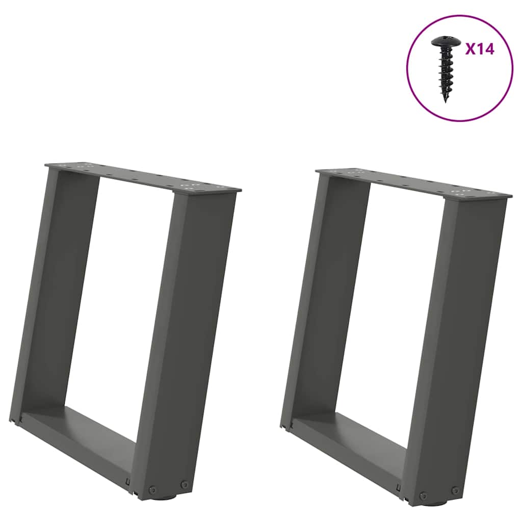Couchtischbeine U-Form Anthrazit, 2er Set