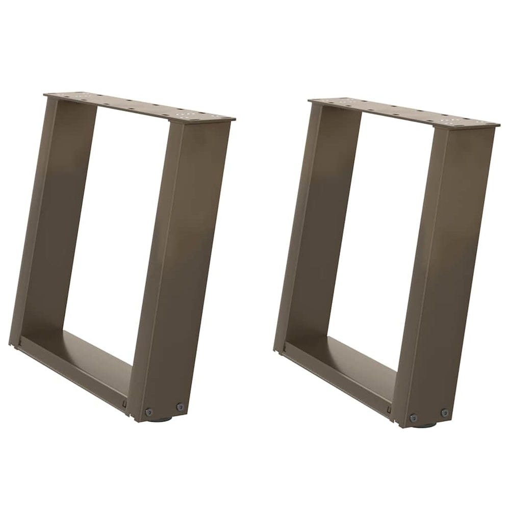 U-Form Couchtischbeine, 2er Set, Naturstahl