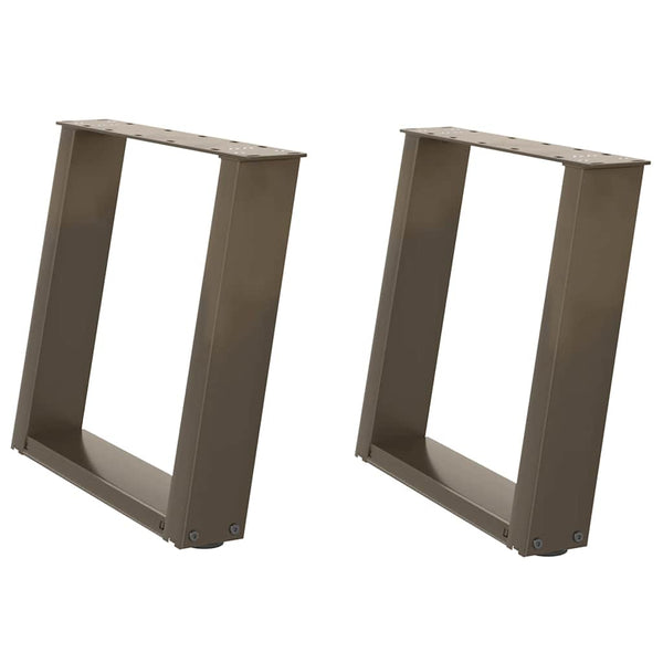 U-Form Couchtischbeine, 2er Set, Naturstahl