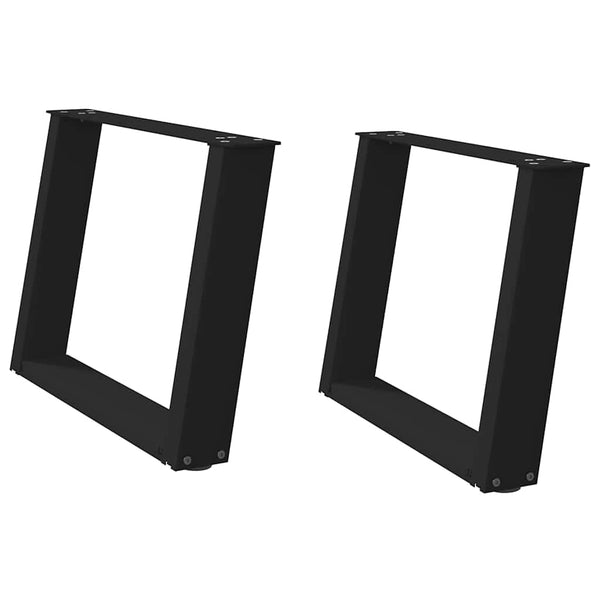 U-Form Couchtischbeine Schwarz, 2er-Set