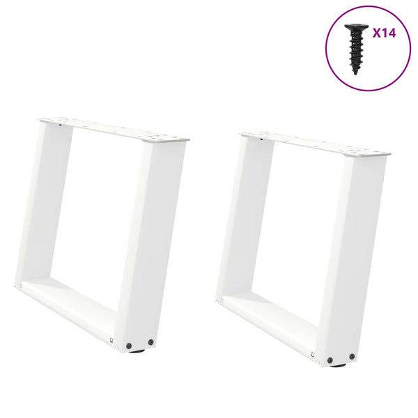 Couchtischbeine U-Form, Weiß, 60cm, 2er-Set