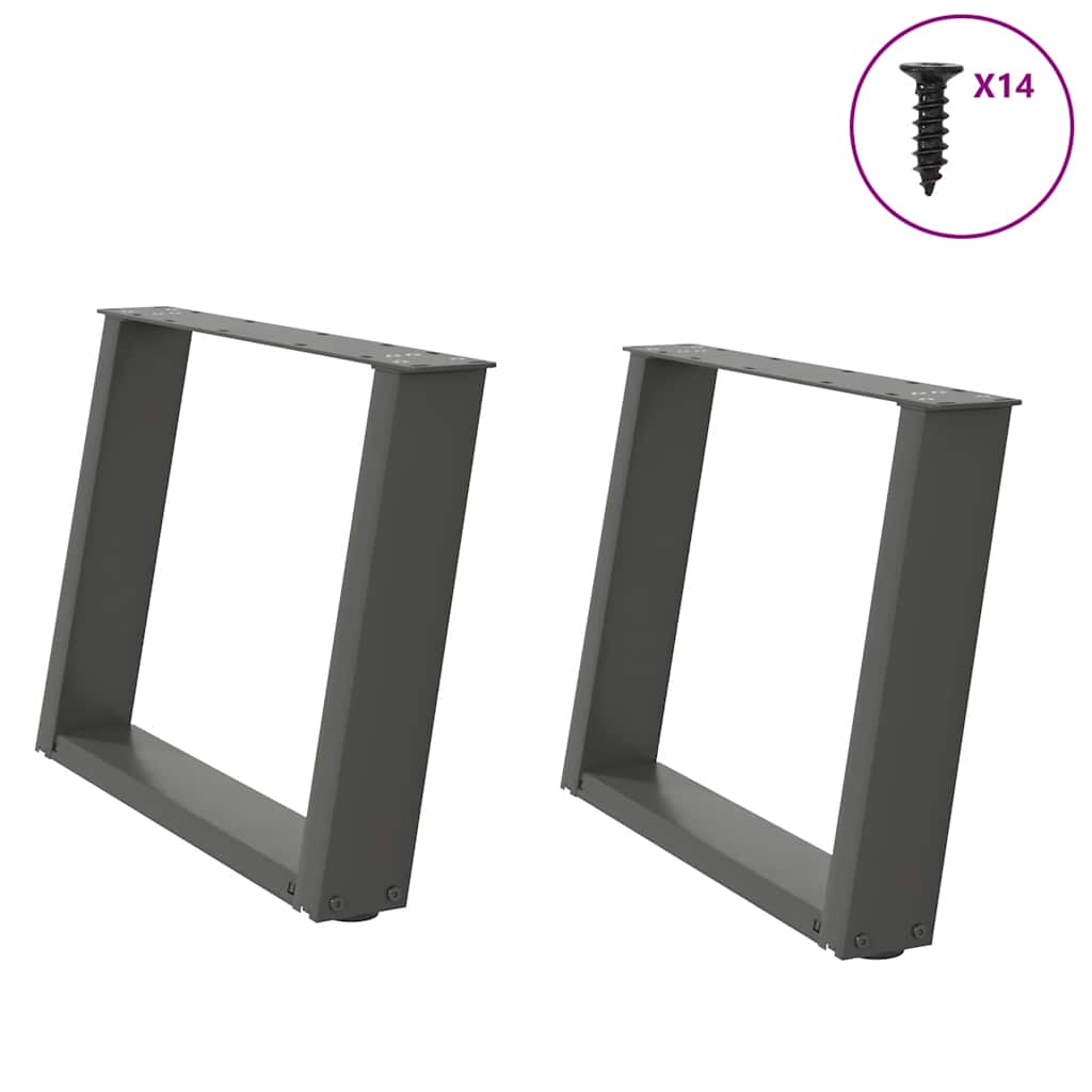 Couchtischbeine U-Form Anthrazit 60cm (2er Set)