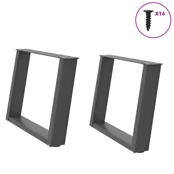 Couchtischbeine U-Form Anthrazit 60cm (2er Set)