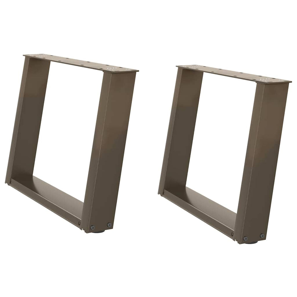U-Form Couchtischbeine, 60 cm, Stahl Natur