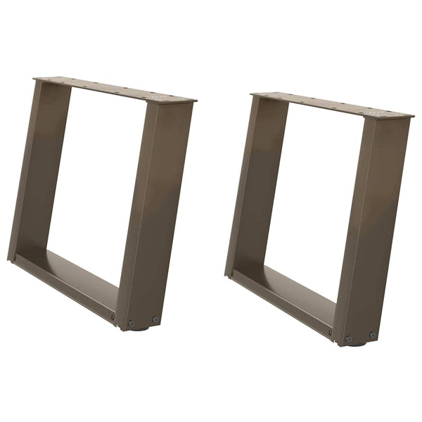 vidaXL Pieds de table basse en U 2 pcs Acier brut 60x(42-43) cm Acier