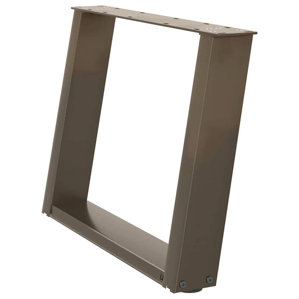 vidaXL Pieds de table basse en U 2 pcs Acier brut 60x(42-43) cm Acier