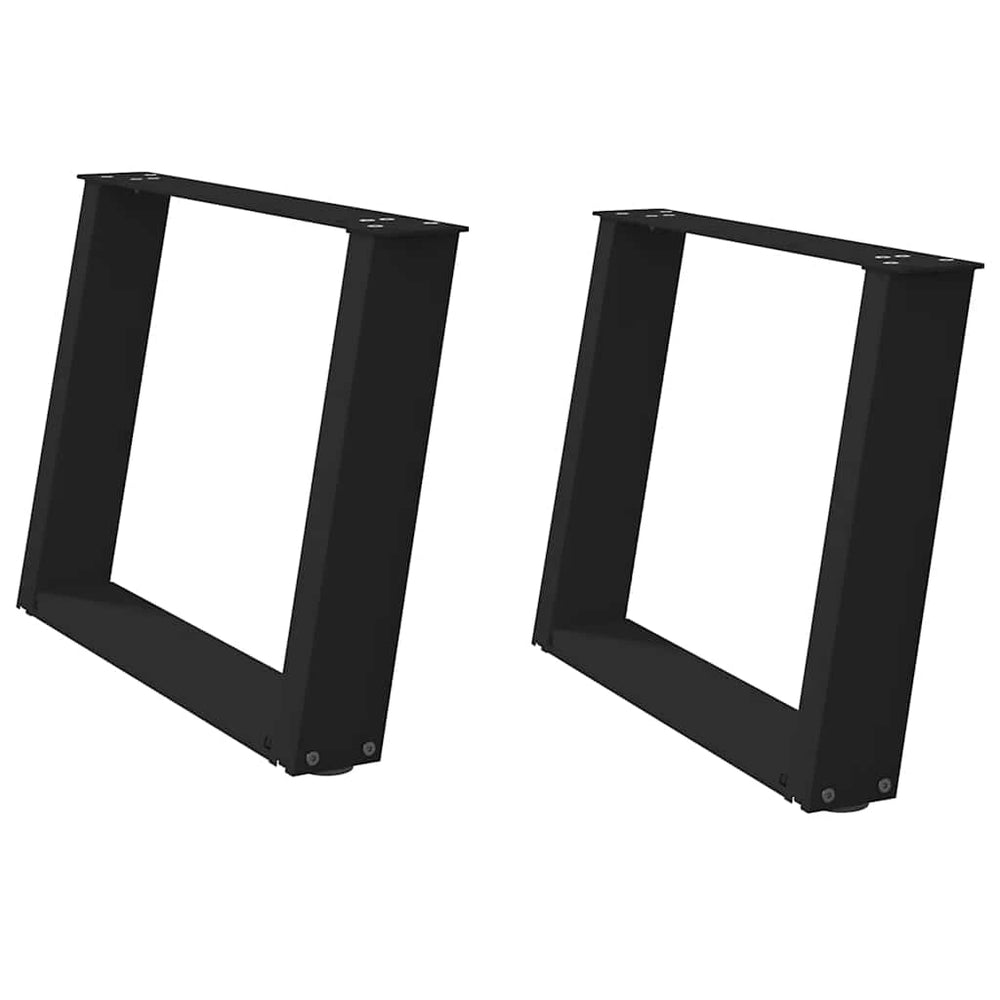Couchtischbeine U-Form Schwarz, 70cm, 2er Set