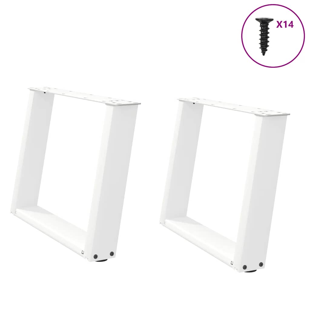 Couchtischbeine U-Form, Weiß, 70 cm, 2er-Set