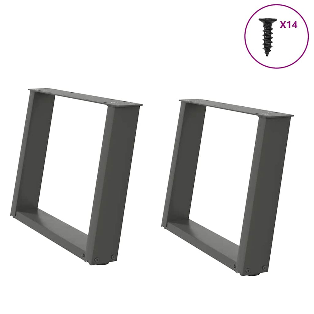 Anthrazit Couchtischbeine U-Form, 70 cm, 2er-Set