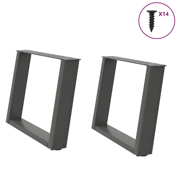 Anthrazit Couchtischbeine U-Form, 70 cm, 2er-Set