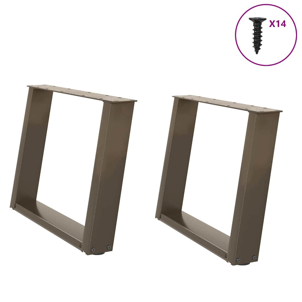 Couchtischbeine U-Form, 70 cm, Stahl Natur
