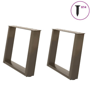 Couchtischbeine U-Form, 70 cm, Stahl Natur