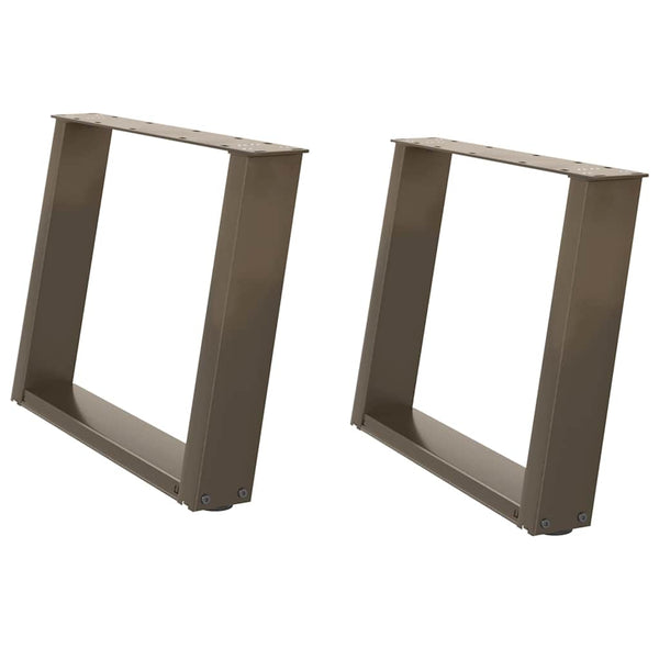 Couchtischbeine U-Form, 70 cm, Stahl Natur