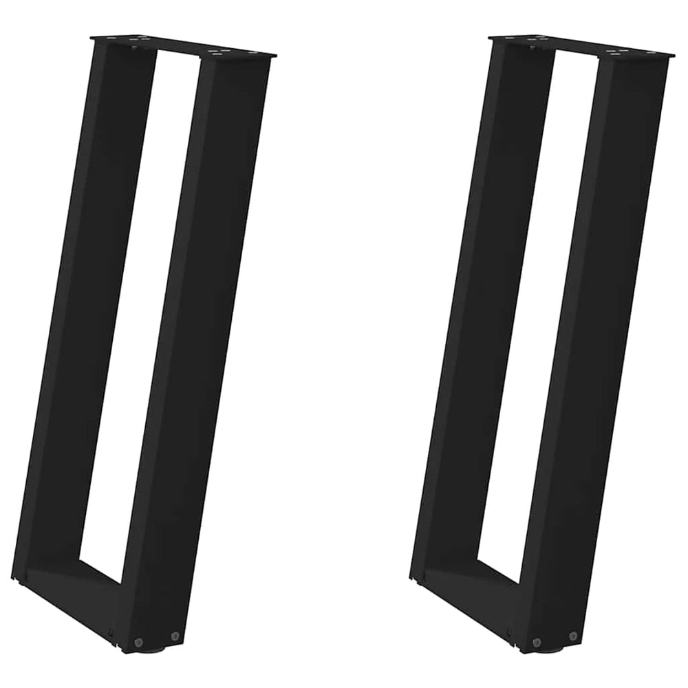 U-Form Konsolentischbeine Schwarz, 2er Set