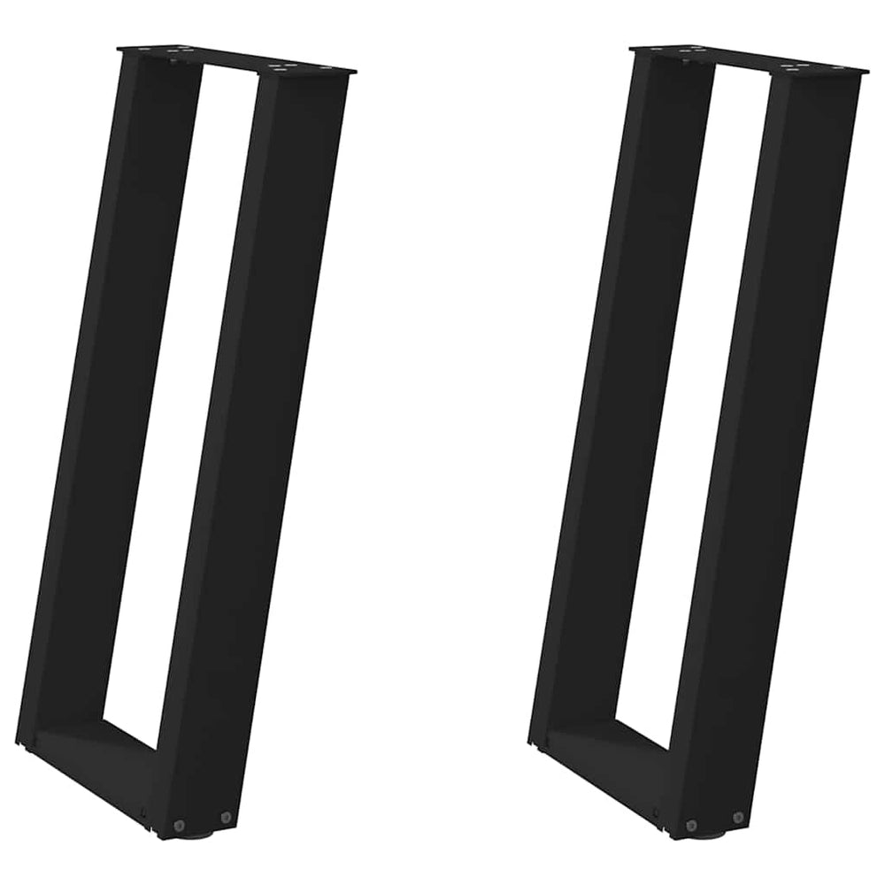 U-Form Konsolentischbeine, Schwarz, 2er Set