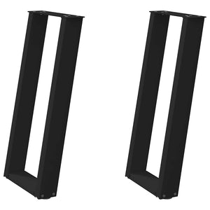 U-Form Konsolentischbeine, Schwarz, 2er Set