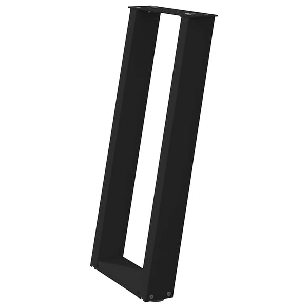 U-Form Konsolentischbeine, Schwarz, 2er Set