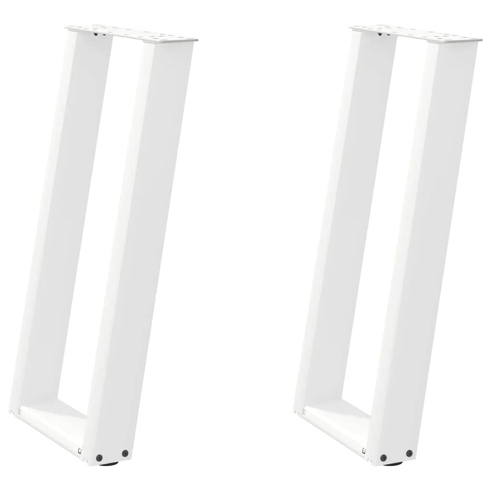 U-Form Konsolentischbeine, 38x72 cm, Weiß, 2er-Set