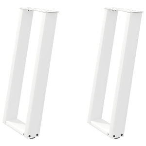 U-Form Konsolentischbeine, 38x72 cm, Weiß, 2er-Set