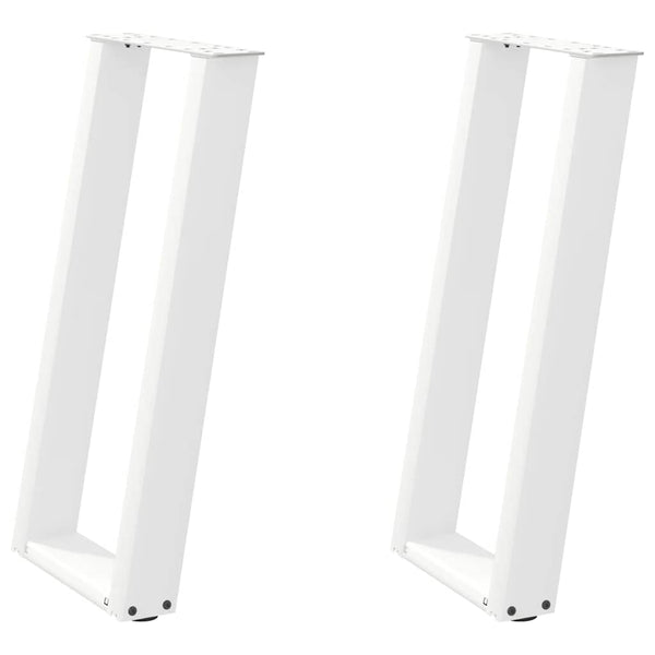 U-Form Konsolentischbeine, 38x72 cm, Weiß, 2er-Set