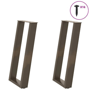 vidaXL Pieds de table console en U 2 pcs Acier brut 38x(72-73) cm Acier