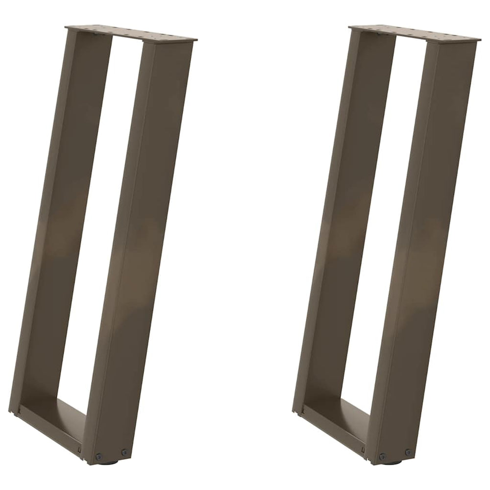 U-Form Konsolentischbeine, 38x72-73 cm, Naturstahl