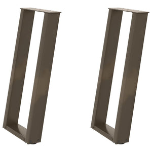 vidaXL Pieds de table console en U 2 pcs Acier brut 38x(72-73) cm Acier