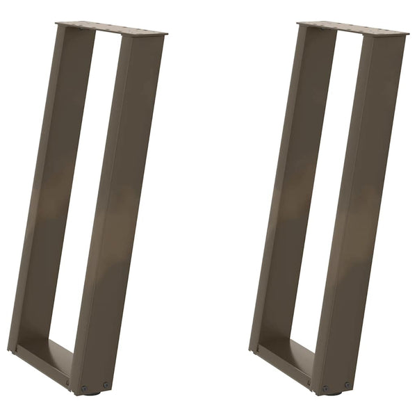 vidaXL Pieds de table console en U 2 pcs Acier brut 38x(72-73) cm Acier