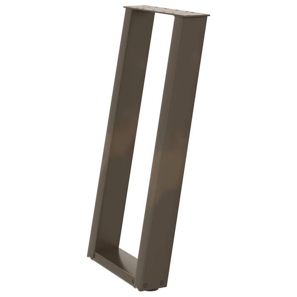 vidaXL Pieds de table console en U 2 pcs Acier brut 38x(72-73) cm Acier