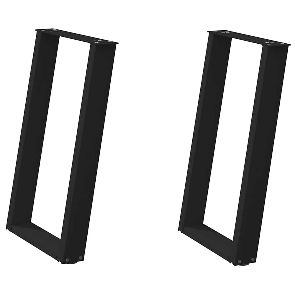 Schwarze U-Form Esstischbeine, 50x72 cm, 2er-Set