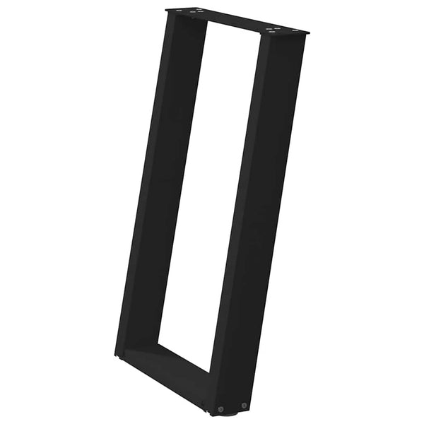 Schwarze U-Form Esstischbeine, 50x72 cm, 2er-Set