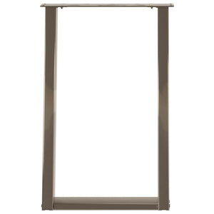 Esstischbeine U-Form Naturstahl 50x73cm, 2er Set