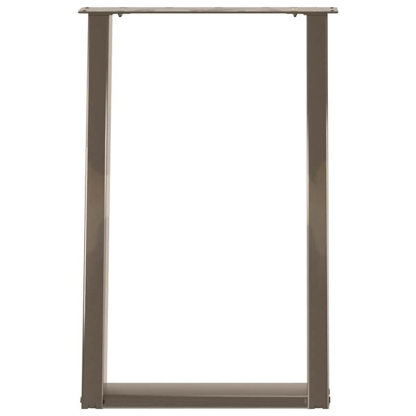 Esstischbeine U-Form Naturstahl 50x73cm, 2er Set