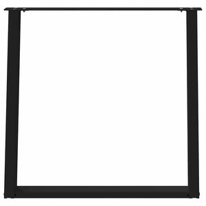U-Form Esstischbeine, 70x72 cm, Schwarz, Stahl, 2er-Set