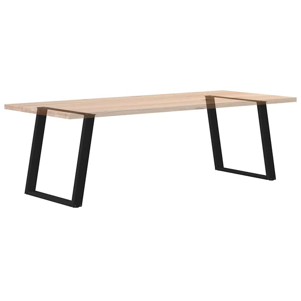 U-Form Esstischbeine, 70x72 cm, Schwarz, Stahl, 2er-Set