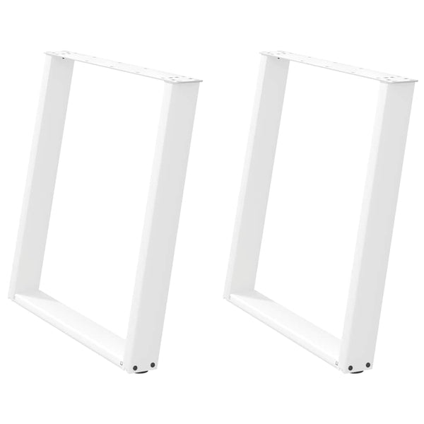 Esstischbeine U-Form, Weiß, 80 cm, 2er-Set