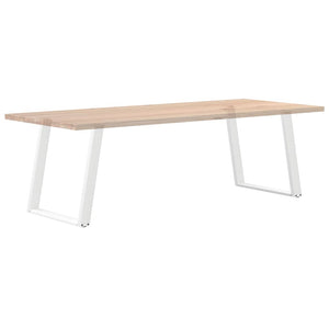 Esstischbeine U-Form, Weiß, 80 cm, 2er-Set
