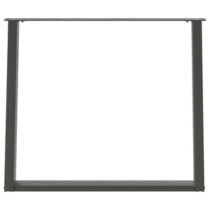 Esstischbeine U-Form Anthrazit, 90cm Stahl