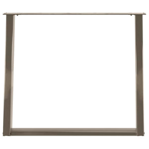 U-Form Esstischbeine, Naturstahl, 100cm, 2er-Set