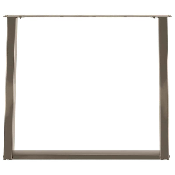 U-Form Esstischbeine, Naturstahl, 100cm, 2er-Set