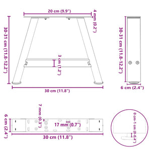 Couchtischbeine A-Form Weiß Stahl