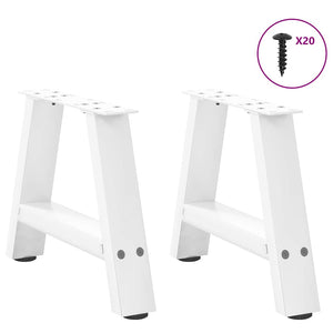 Couchtischbeine A-Form, 2er Set, Weiß, Stahl