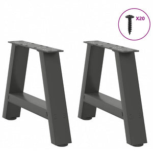 Couchtischbeine A-Form Anthrazit, 2er Set