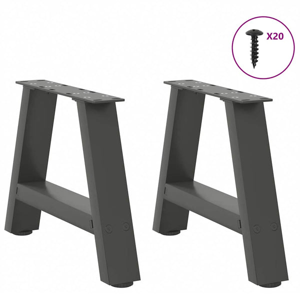 Couchtischbeine A-Form Anthrazit, 2er Set
