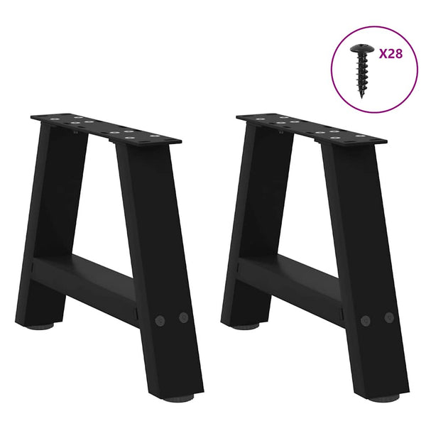 Couchtischbeine A-Form, 50cm, Schwarz, 2er Set
